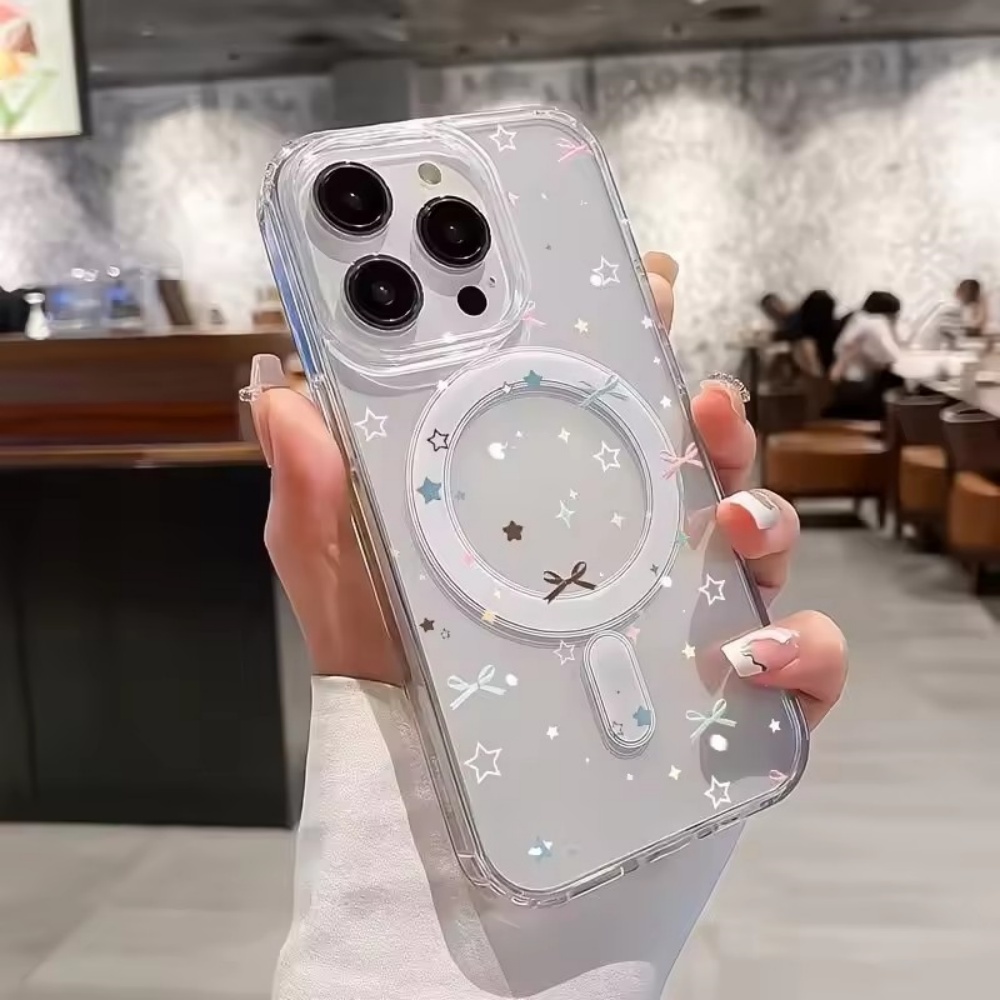 Phone Cases Magsafe - Star Bow Print Clear Phone Case