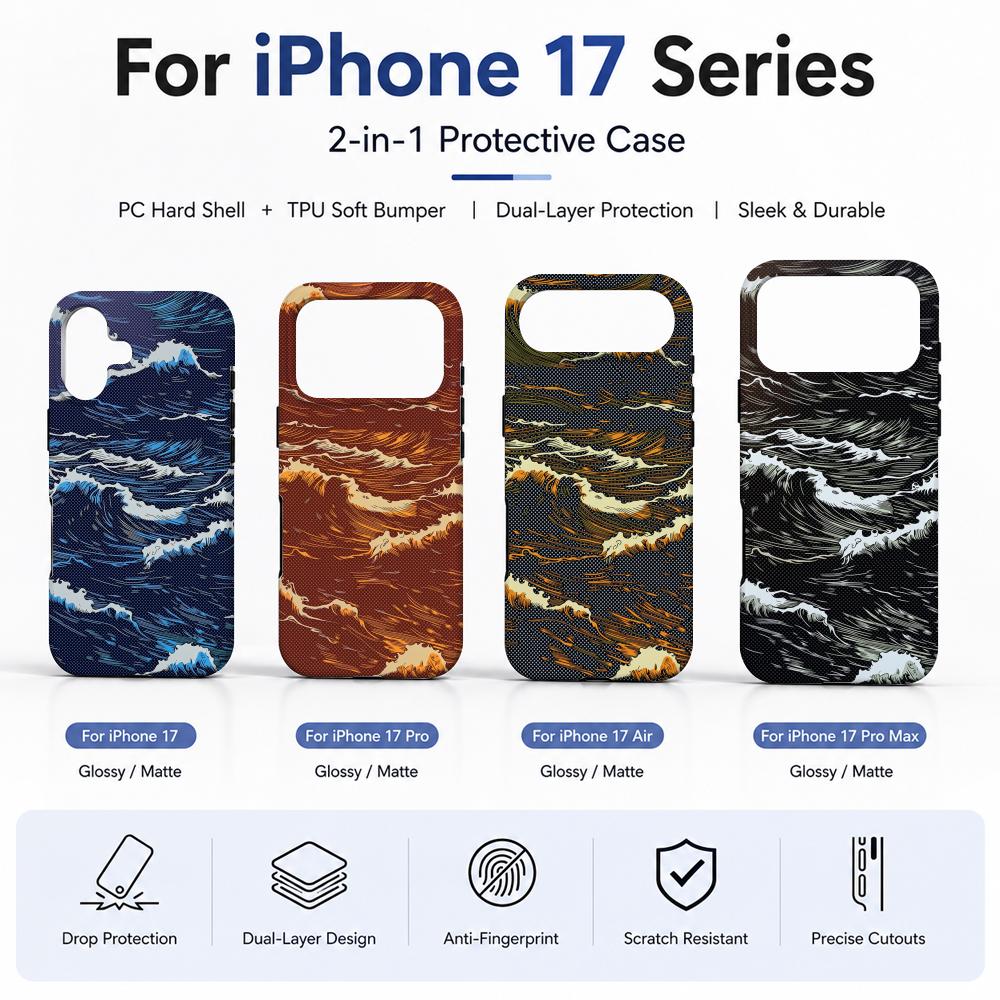 Phone Cases Magsafe - Luxury Carbon Fiber Sea Wave Texture