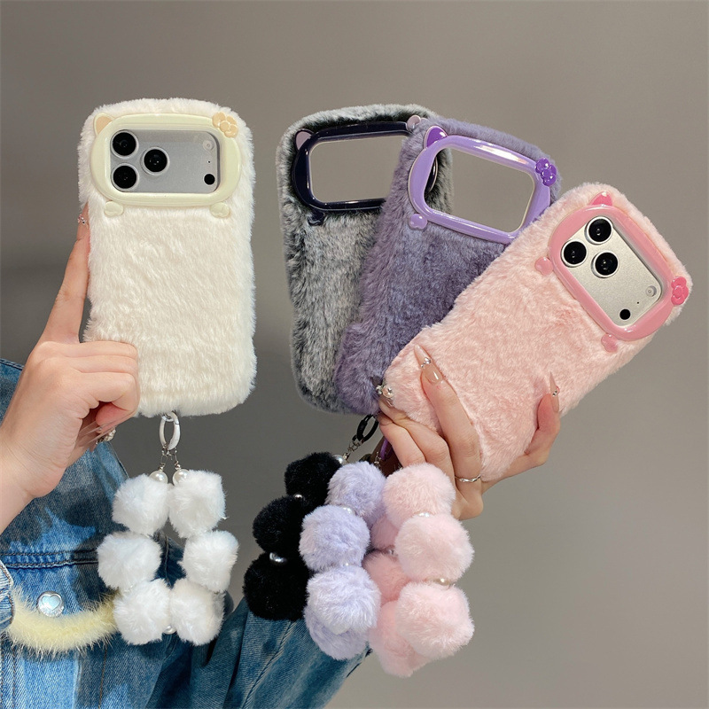 Phone Cases Iphone - Luxury Solid Colors Furry Plush Phone