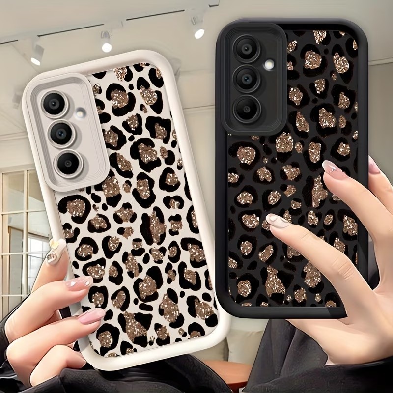 Phone Cases Leopard Print - Glitter Leopard Print Silicone Phone Case