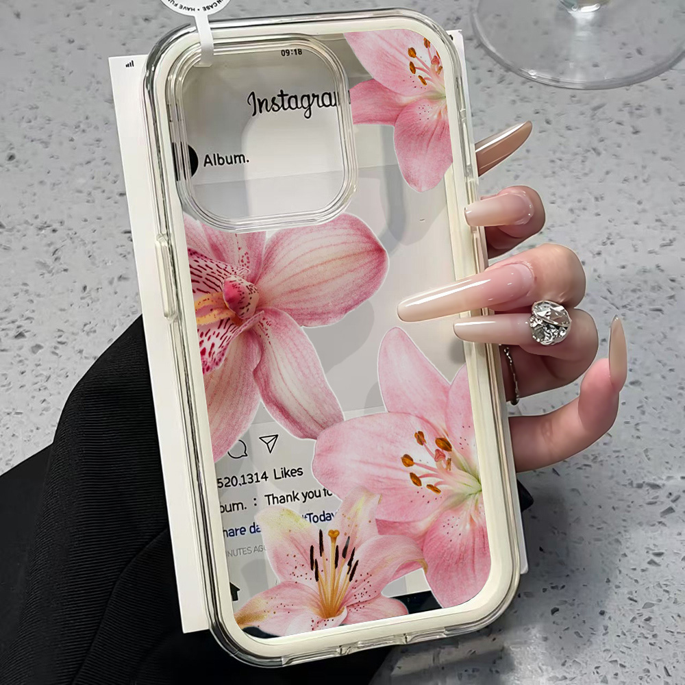 Phone Cases Transparent - Pink Lily Flower Clear Phone Case