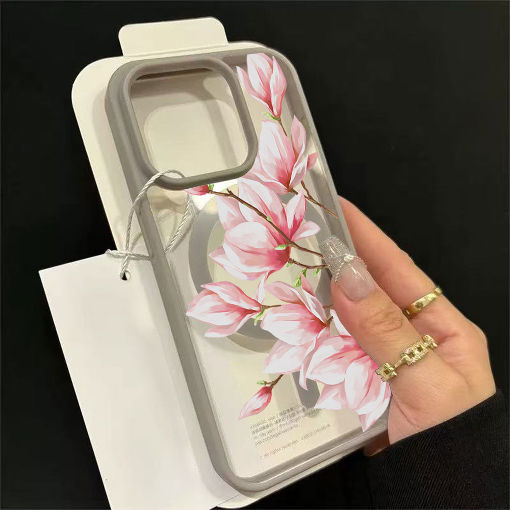 Phone Cases Magsafe - Fashion Flower Magnetic Phone Case For