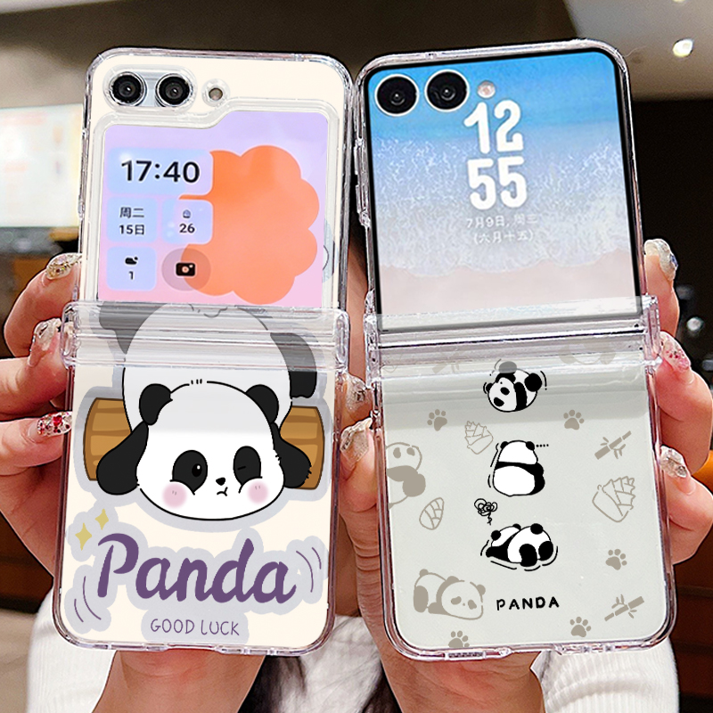 Phone Cases Z Flip 7 - Cartoon Panda Printed Phone Case For