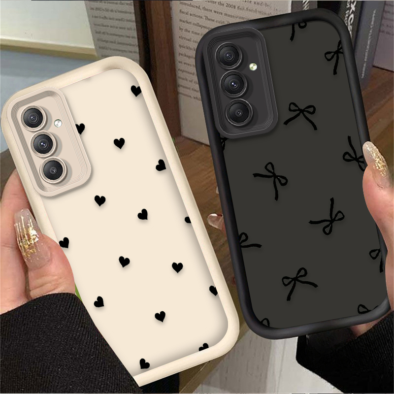 Black Love Heart Bowknot Case  - Phone Cases Samsung A14 ulasan dan harga