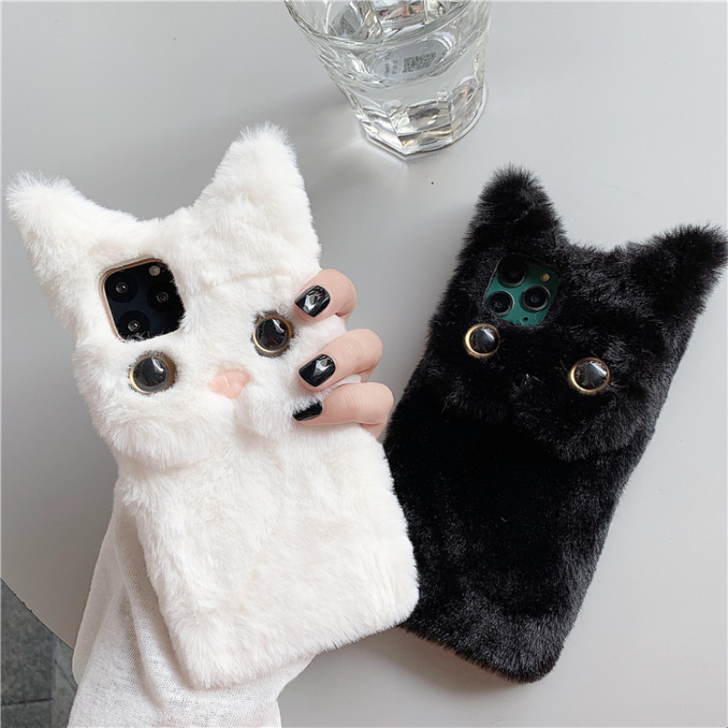 3D Cute Cartoon Cat Furry Plus - Phone Cases Iphone ulasan dan harga