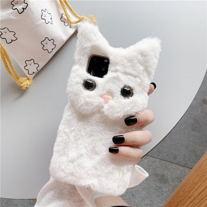 3D Cute Cartoon Cat Furry Plus - Phone Cases Iphone ulasan dan harga