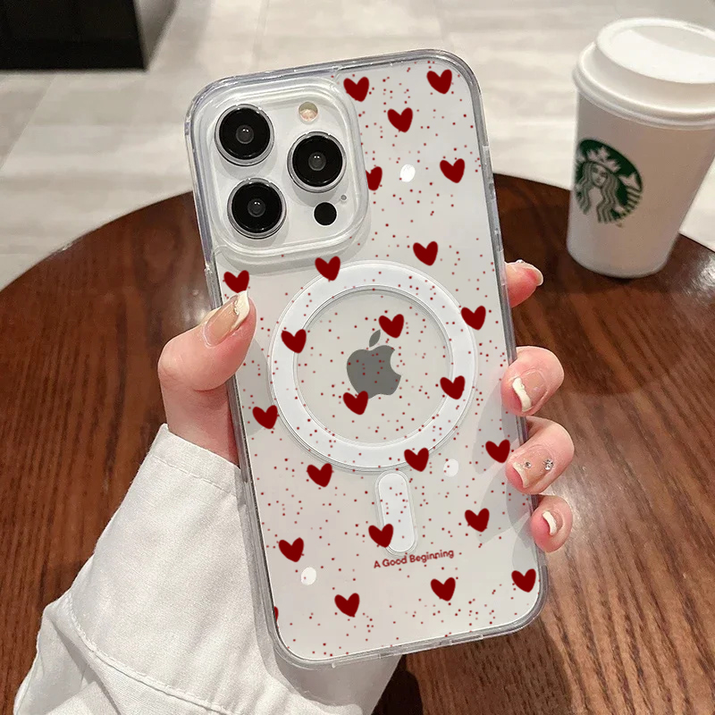INS Red Love Heart Sexy Transp - Phone Cases Magsafe ulasan dan harga