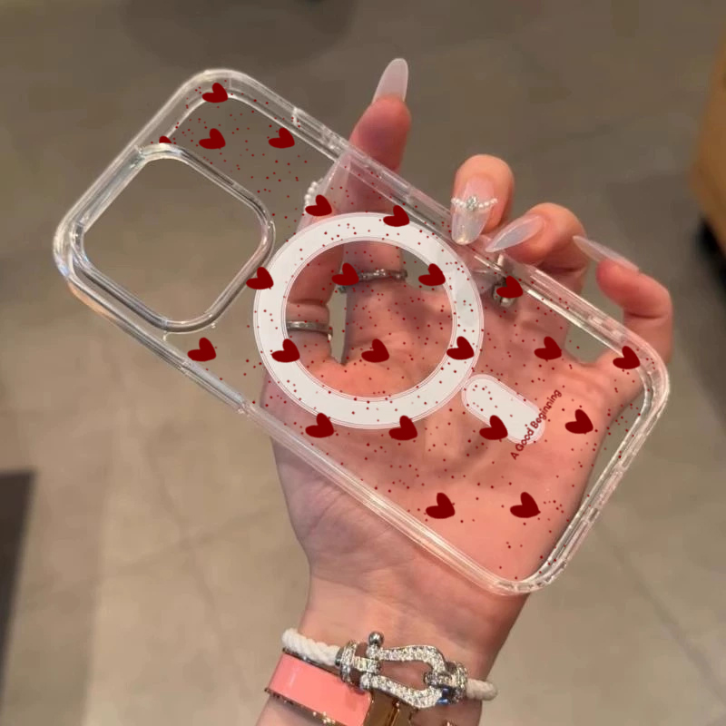 INS Red Love Heart Sexy Transp - Phone Cases Magsafe ulasan dan harga