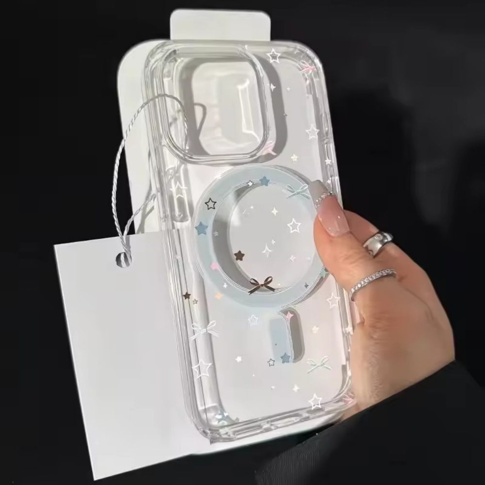 Star Bow Print Clear Phone Cas - Phone Cases Magsafe ulasan dan harga