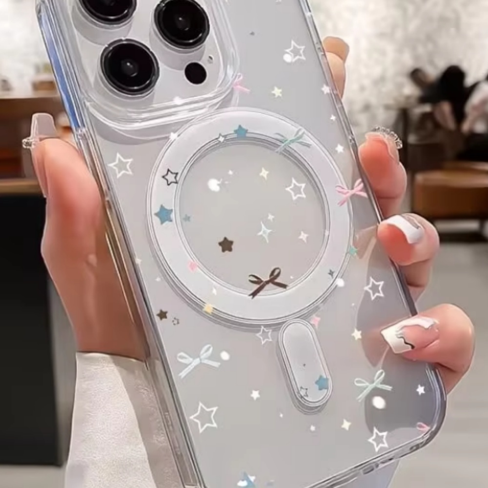 Star Bow Print Clear Phone Cas - Phone Cases Magsafe ulasan dan harga