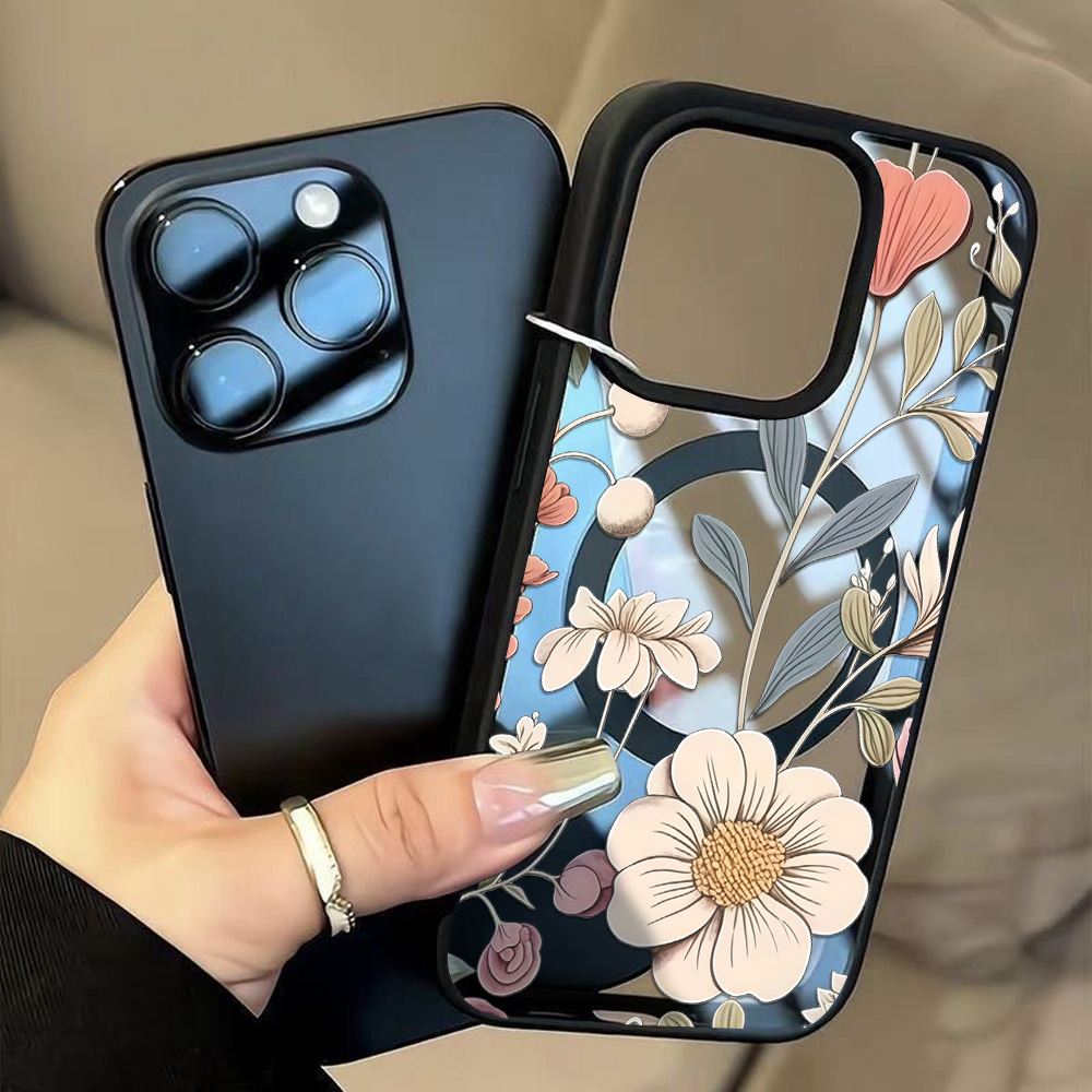 Black Frame Floral Anti-fall P - Phone Cases Transparent ulasan dan harga
