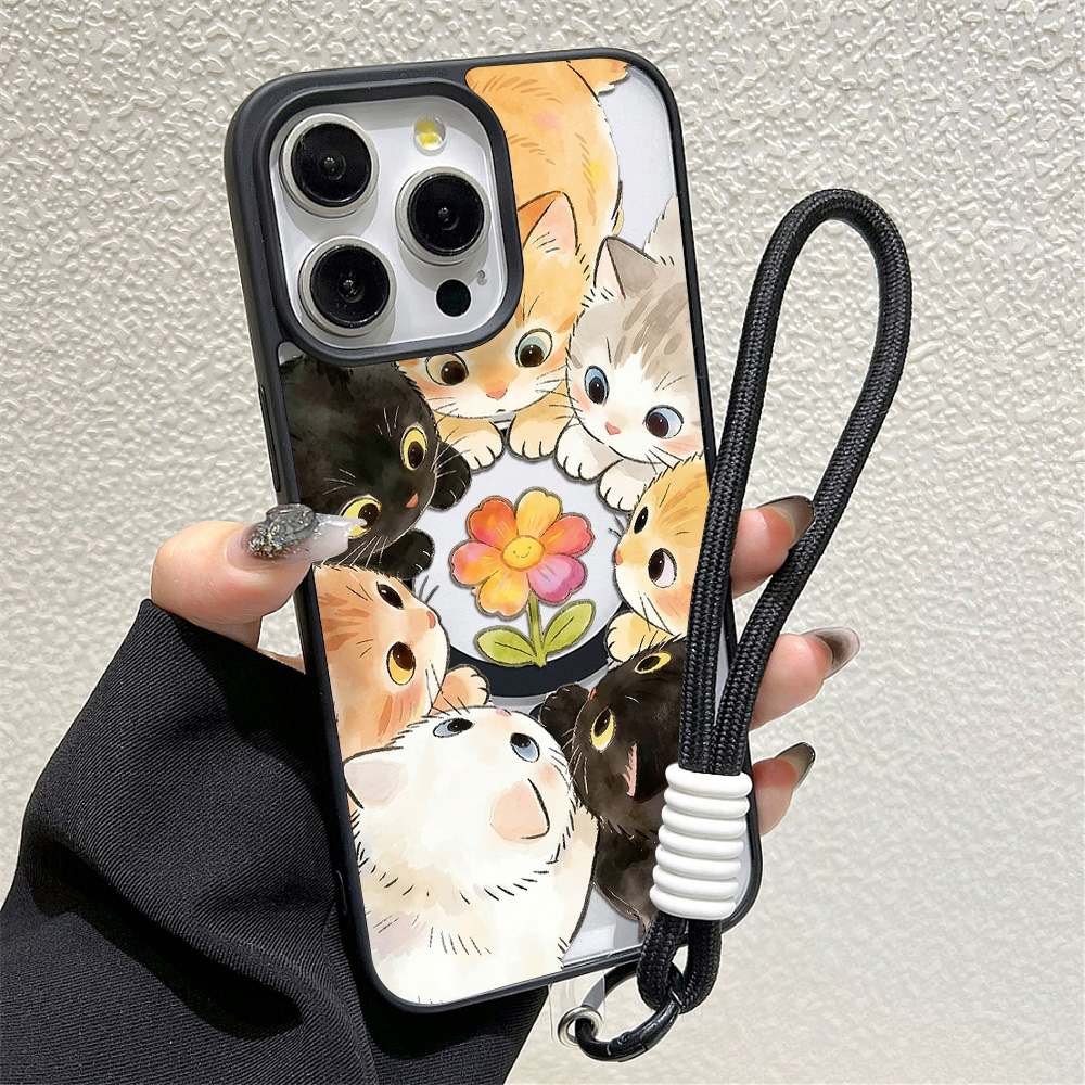 Black Frame Floral Anti-fall P - Phone Cases Transparent ulasan dan harga