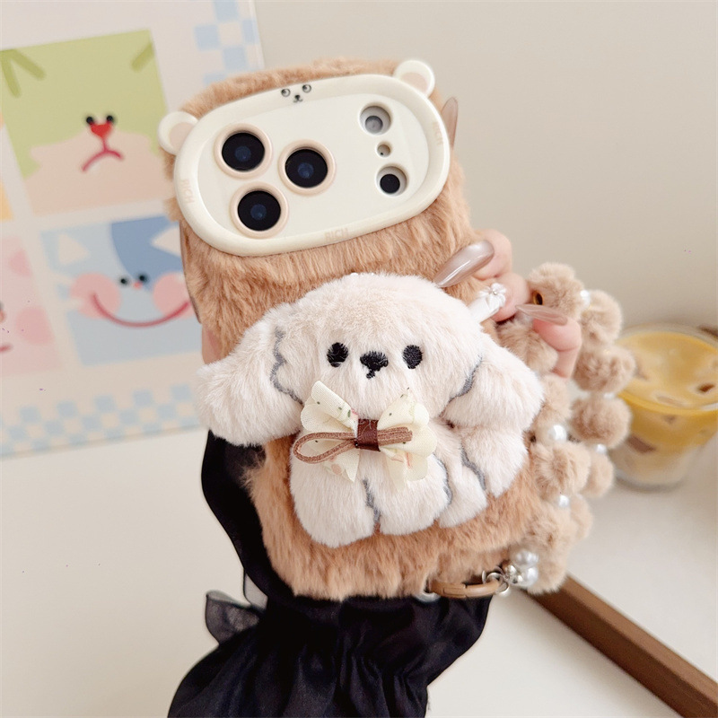 3D Cartoon Bowknot Puppy Warm  - Phone Cases Iphone ulasan dan harga