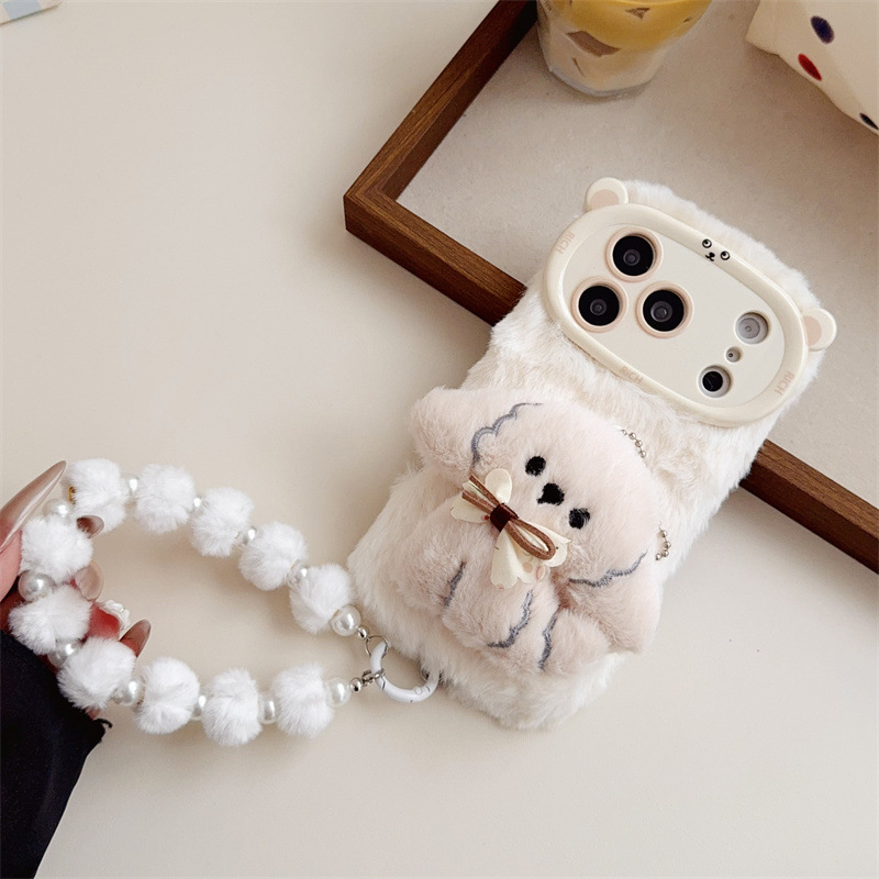 3D Cartoon Bowknot Puppy Warm  - Phone Cases Iphone ulasan dan harga