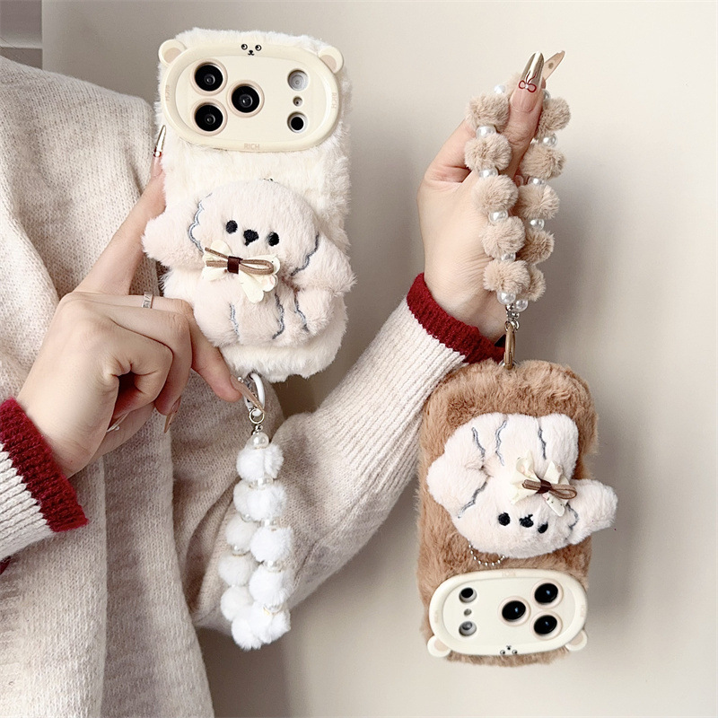 3D Cartoon Bowknot Puppy Warm  - Phone Cases Iphone ulasan dan harga