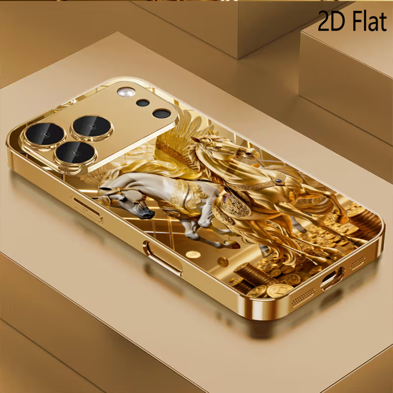 Two horses Patterned tempered  - Phone Cases With Camera Cover ulasan dan harga