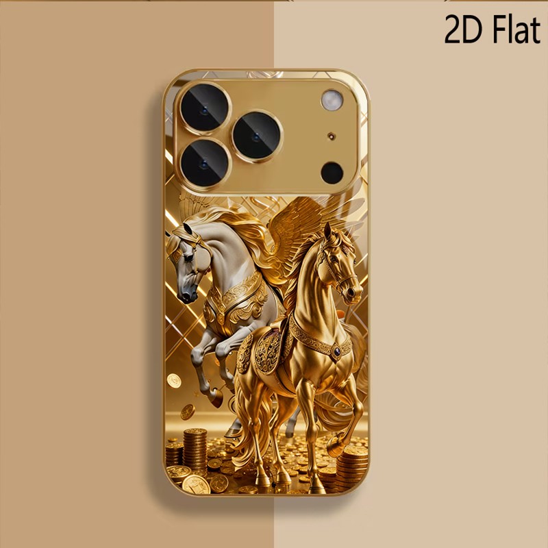Two horses Patterned tempered  - Phone Cases With Camera Cover ulasan dan harga