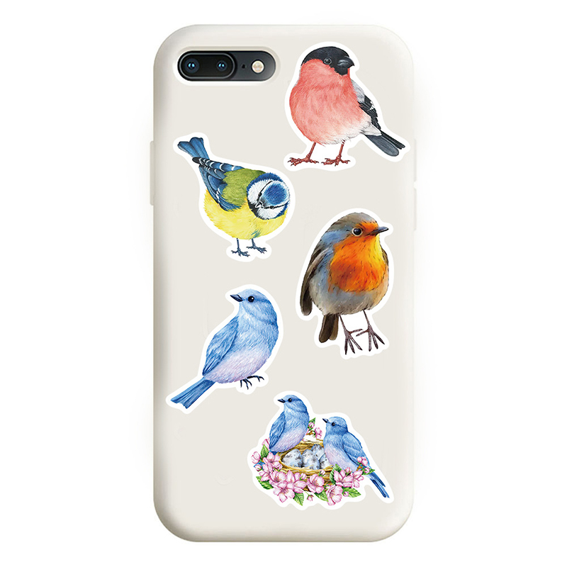 50PCS Watercolor Bird Graffiti - Phone Cases Kids ulasan dan harga
