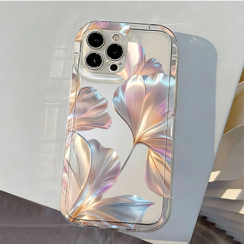 Colorful Metallic Ginkgo Print - Phone Cases Transparent ulasan dan harga