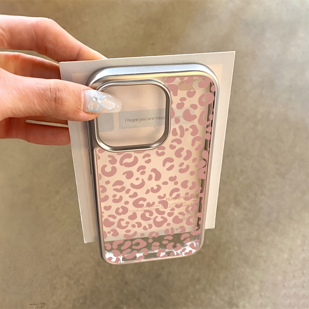 Pink Leopard Print Electroplat - Phone Cases Transparent ulasan dan harga