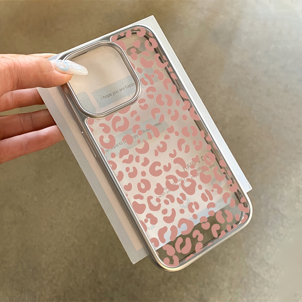Pink Leopard Print Electroplat - Phone Cases Transparent ulasan dan harga