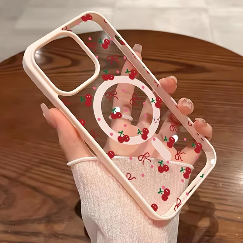 Red Cherry Printed Magnetic Ph - Phone Cases Transparent ulasan dan harga
