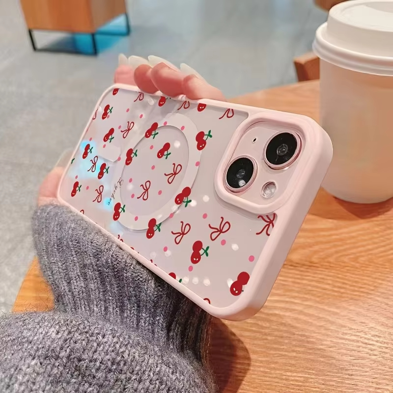 Red Cherry Printed Magnetic Ph - Phone Cases Transparent ulasan dan harga