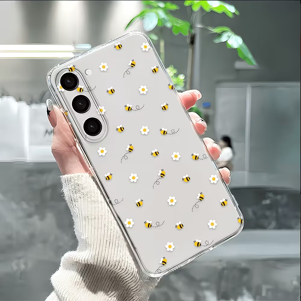 Transparent TPU Cute Bee Daisy - Phone Cases Transparent ulasan dan harga