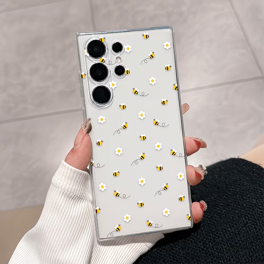 Transparent TPU Cute Bee Daisy - Phone Cases Transparent ulasan dan harga