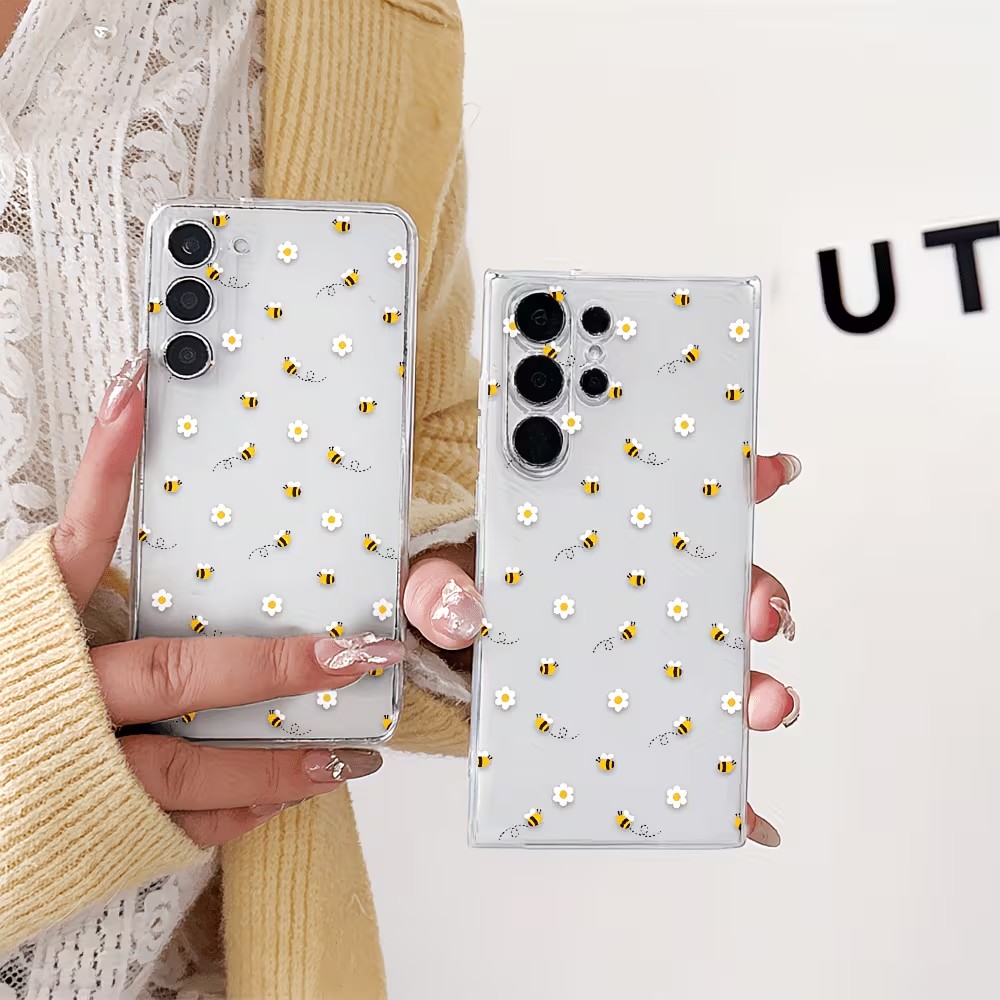 Transparent TPU Cute Bee Daisy - Phone Cases Transparent ulasan dan harga