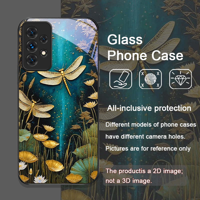 Flower Golden Dragonfly Temper - Phone Cases Samsung A14 ulasan dan harga