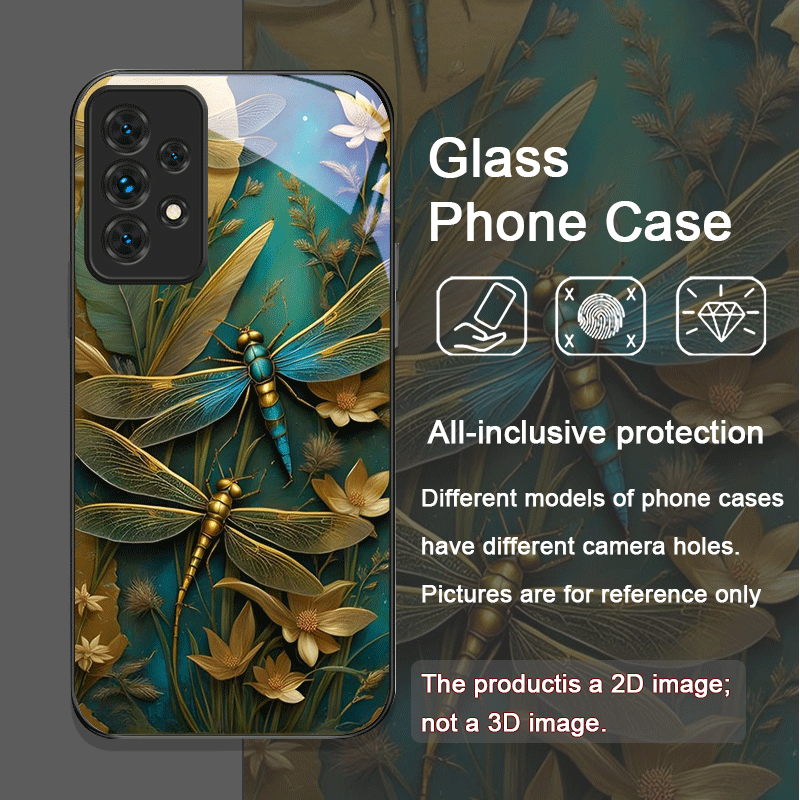 Flower Golden Dragonfly Temper - Phone Cases Samsung A14 ulasan dan harga
