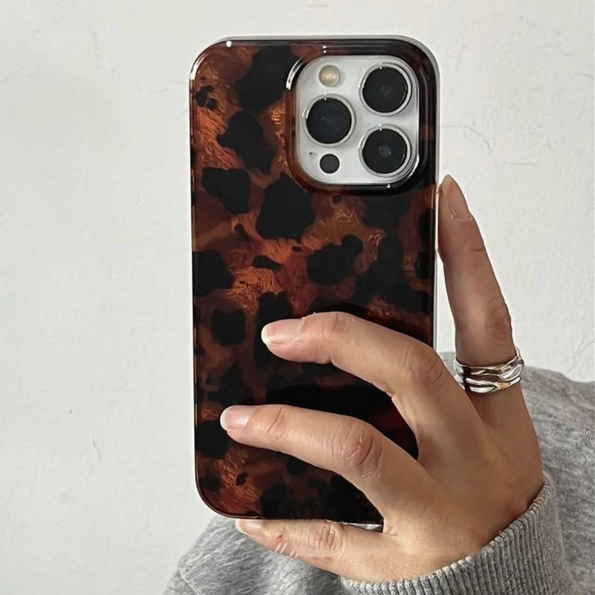 Retro Amber Texture Laser Phon - Phone Cases Leopard Print ulasan dan harga