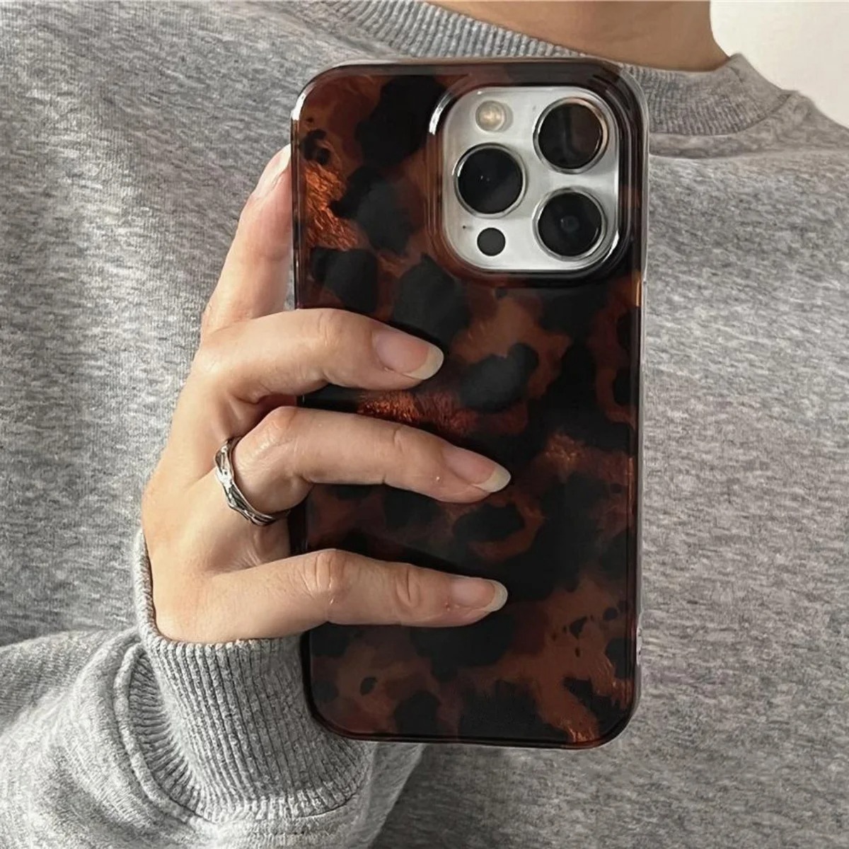 Retro Amber Texture Laser Phon - Phone Cases Leopard Print ulasan dan harga