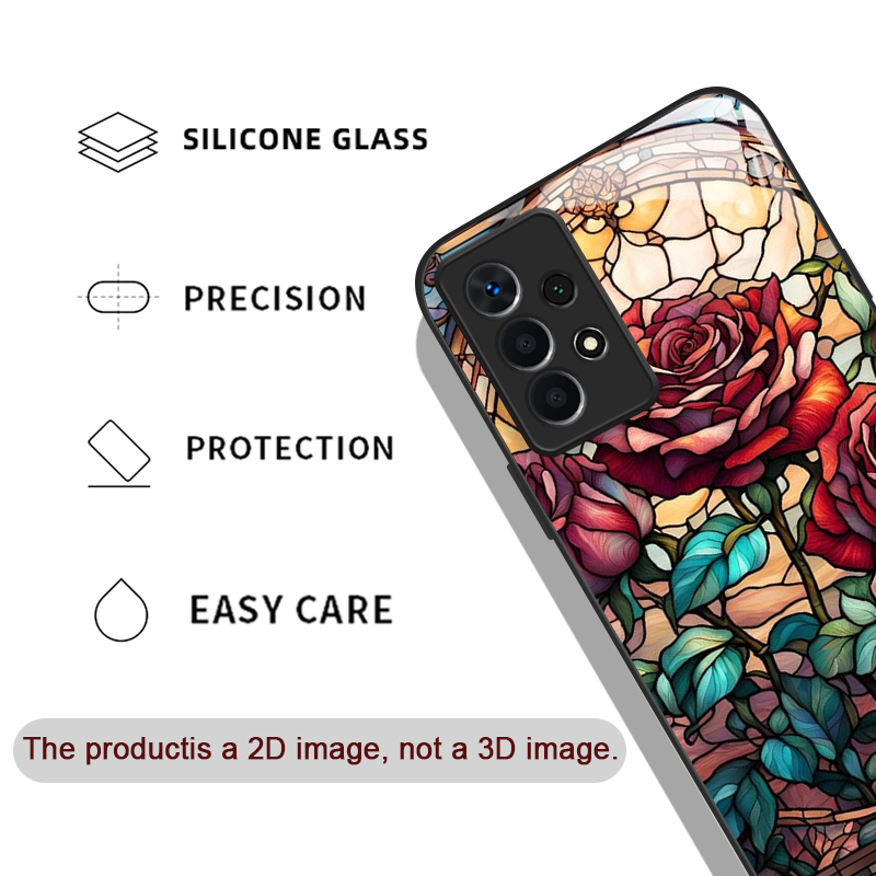 Art Colorful Glass Style Rose  - Phone Cases Samsung A14 ulasan dan harga