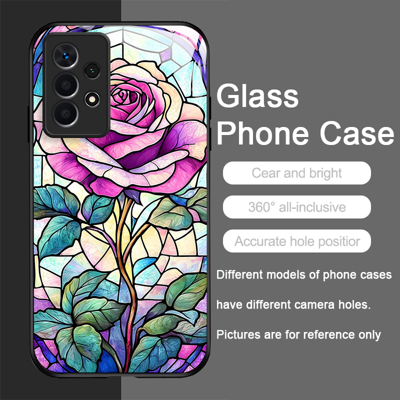 Art Colorful Glass Style Rose  - Phone Cases Samsung A14 ulasan dan harga