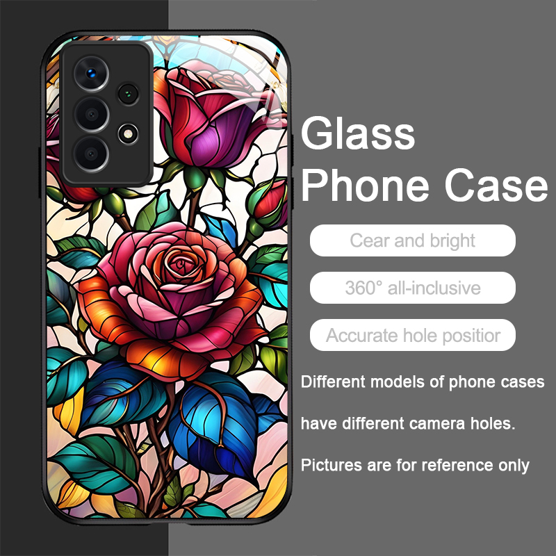 Art Colorful Glass Style Rose  - Phone Cases Samsung A14 ulasan dan harga