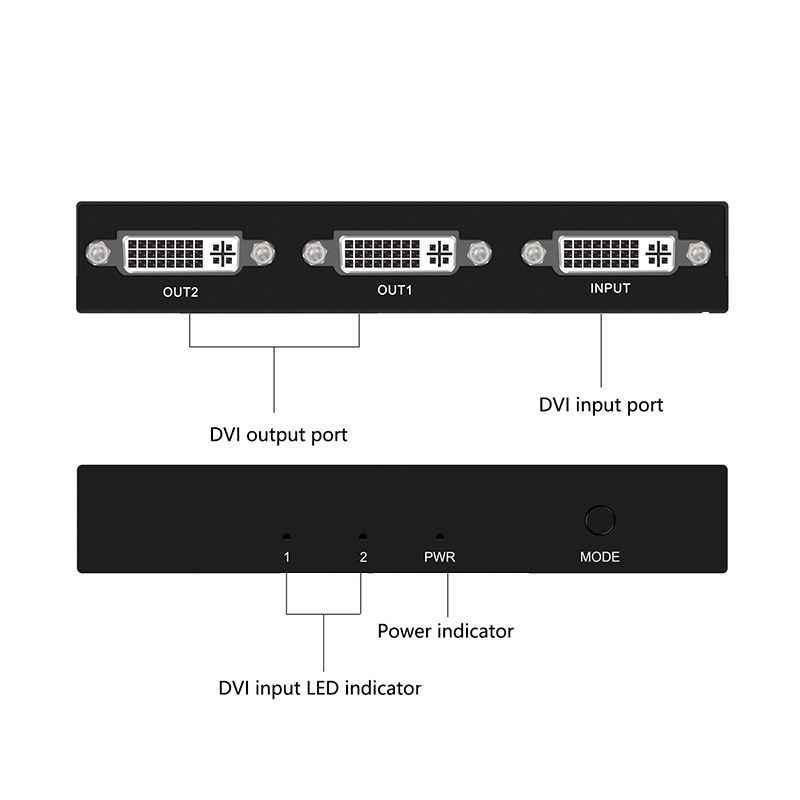 1x2/1x4 Port DVI Splitter 1 in - Phone Cases Uk ulasan dan harga