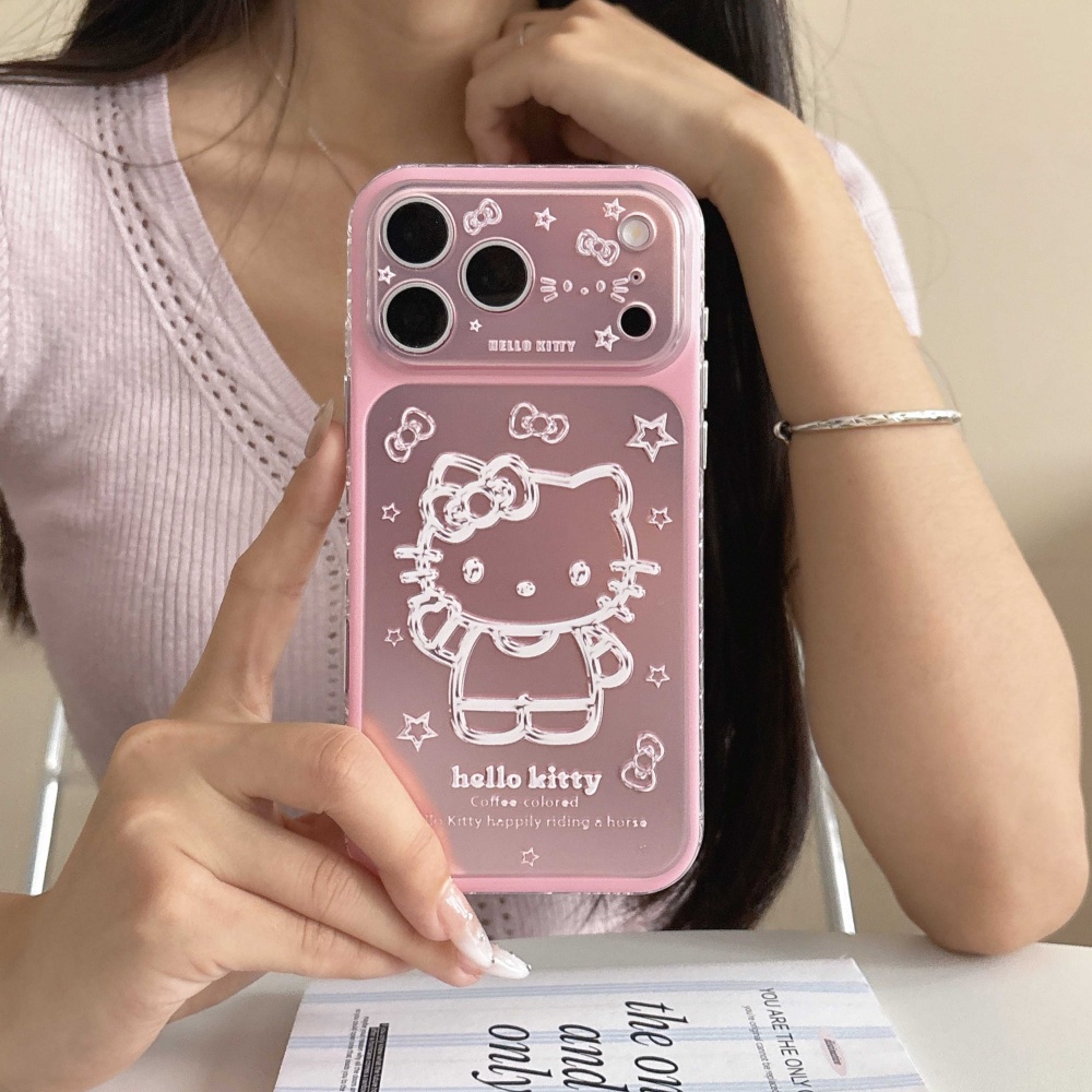 Cute Cartoon Pink Silver Botto - Phone Cases With Camera Cover ulasan dan harga