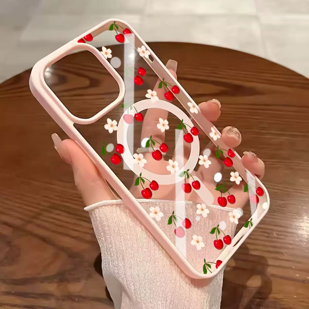 Cute Cherry Fruit Clear Case F - Phone Cases Magsafe ulasan dan harga