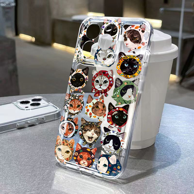 Cute Bandana Cat Clear Phone C - Phone Cases Galaxy A17 ulasan dan harga