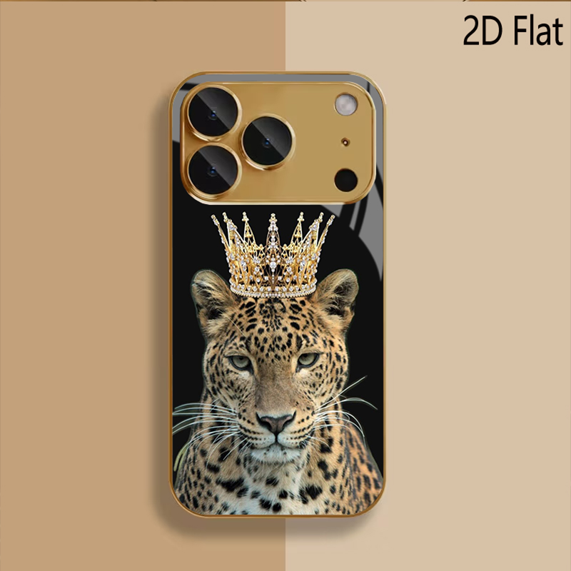 Leopard King Patterned tempere - Phone Cases With Camera Cover ulasan dan harga