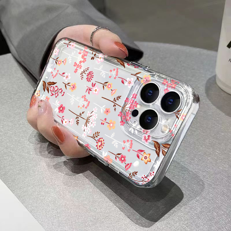 White Pink Floral Transparent  - Phone Cases Transparent ulasan dan harga