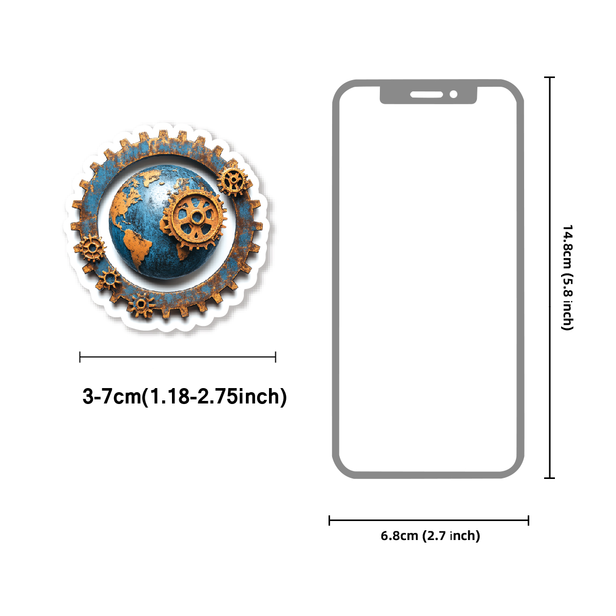 46pcs Blue Globe and Gear Meta - Phone Cases Kids ulasan dan harga
