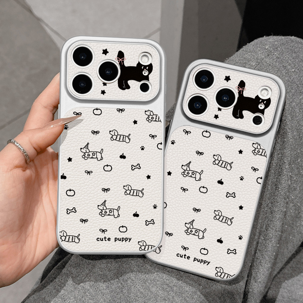 Cute Puppy Leather Phone Case  - Phone Cases With Camera Cover ulasan dan harga