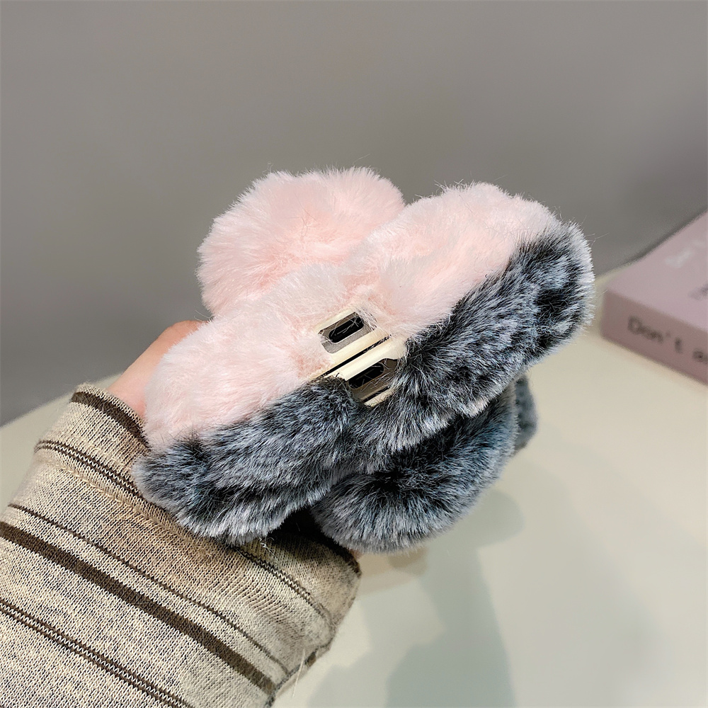 Cute Rabbit Ears Fluffy Stand  - Phone Cases With Camera Cover ulasan dan harga
