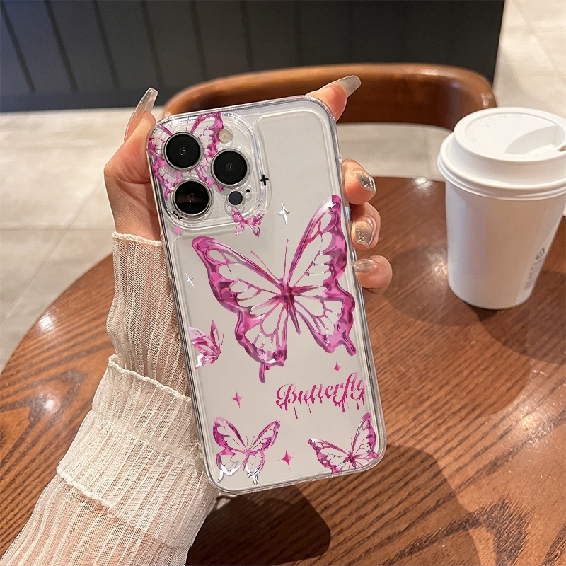Y2K Glitter Butterfly Phone Ca - Phone Cases Transparent ulasan dan harga