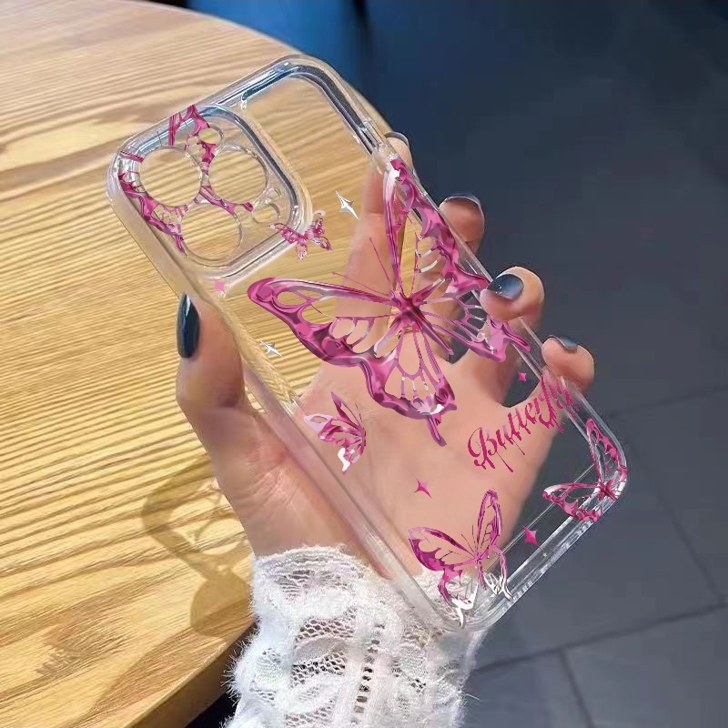 Y2K Glitter Butterfly Phone Ca - Phone Cases Transparent ulasan dan harga